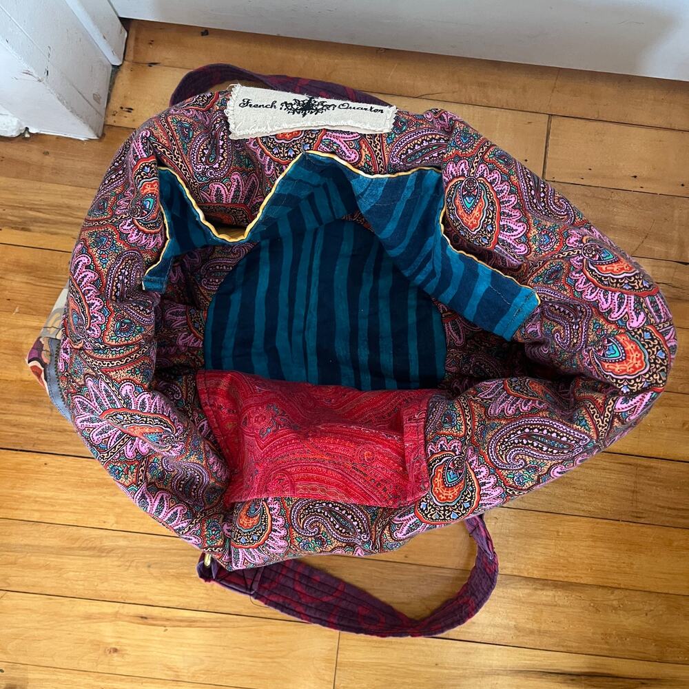 Bucket Bag Patchwork Brightly Colored Boho Large - image 5